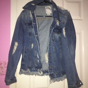Distressed Denim Jean Jacket